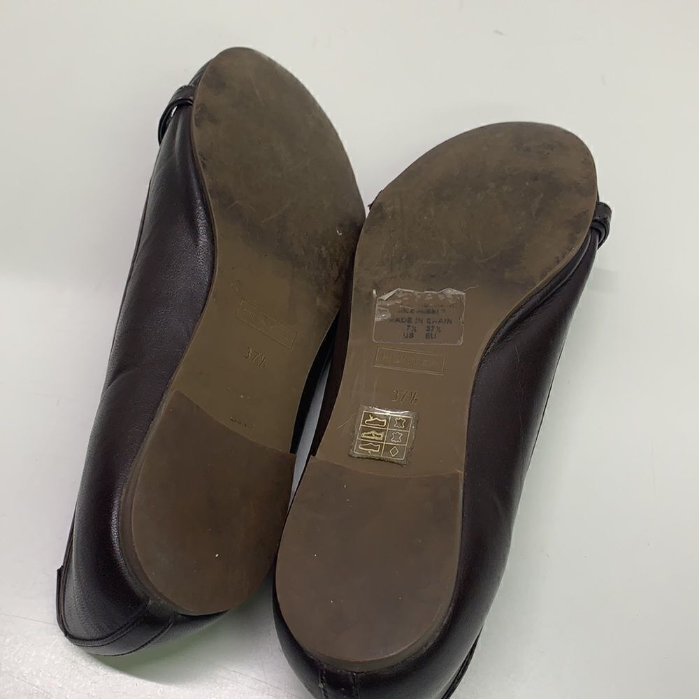 Hunter Dex Ballet Flat Slip On Shoes Dark Brown Leather Bow Size 37.5 | 7.5 - Picture 10 of 11